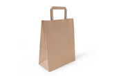 Paper carrier bags brown, 22+10×28 cm 250 pieces with flat handle